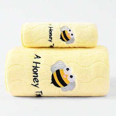 Unisex Solid Color Soft & Absorbent Coral Fleece Face Towel/Bath Towel, Suitable For All Seasons