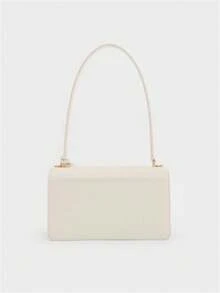 Women's Shoulder Bag, Commuter Knot Chain One Shoulder Underarm Bag, Detachable Strap And Chain, Ladies Handbag, Designer Handbag, Fashionable Buckle And Colorful Accessories Series, Perfect Gift For Friends And Teenagers, Mother's Day Gift - White - View 5
