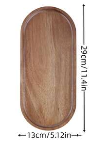 1pc Oval Sandalwood Tray, Multifunctional Wooden Tray For Coasters, Plates, Necklaces, Rings, Keys, Decorative Dishes, Jewelry Trays. Suitable For Kitchen, Dining Room, Bedroom, Easter, Mother's Day - View 8