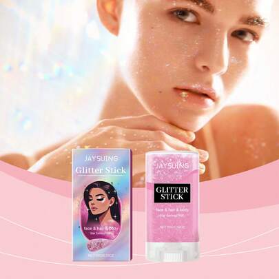 Bella Glow Glitter Stick (Rosa) Maquillaje para Fiestas, Bailes y Espectáculos para Resaltar Rostro, Cuerpo y Clavícula