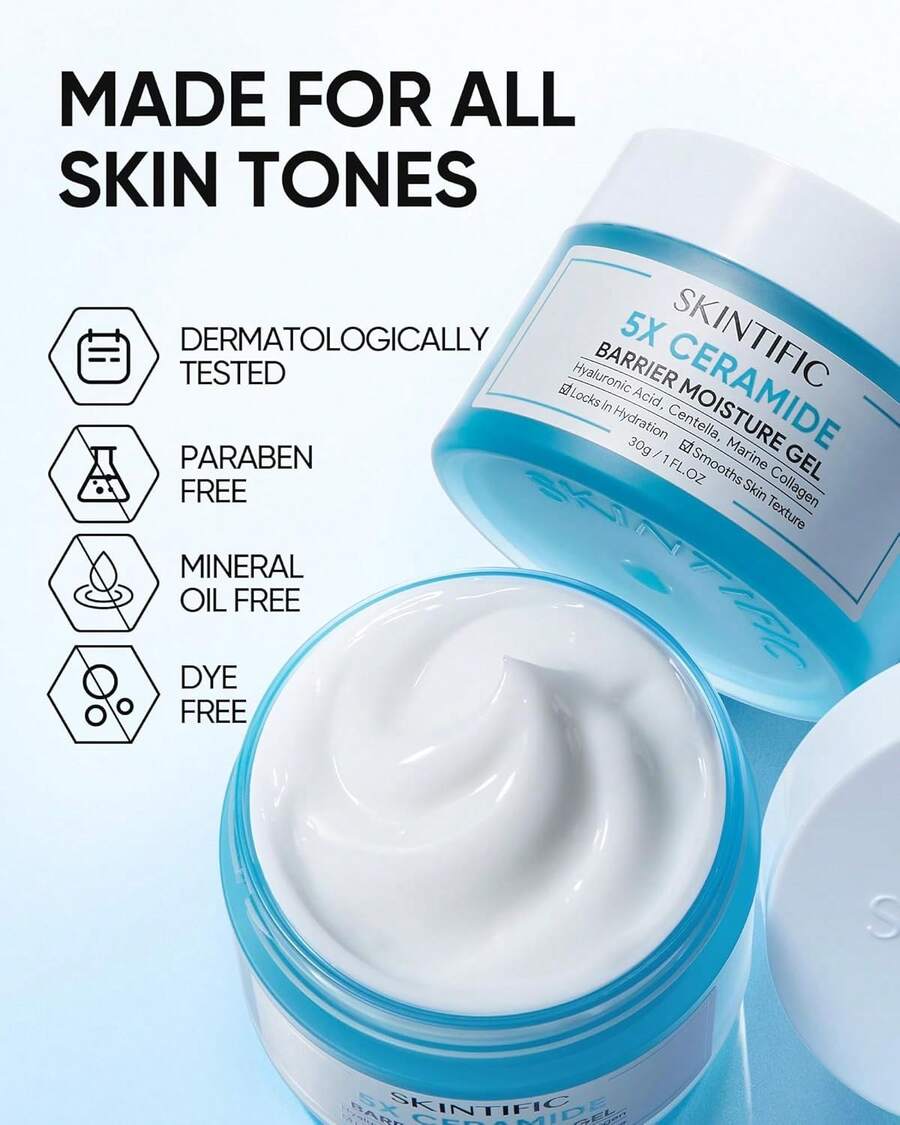 SKINTIFIC 5倍神经酰胺屏障修护保湿霜，24小时控油清凉凝露霜，保湿舒缓抗衰老，适合油性敏感肌肤 - 5X CERAMIDE BARRIER MOISTURE GEL - 查看 1