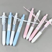 4支/組可愛粉色與白色圓珠筆，0.5mm黑色墨水，蝴蝶結裝飾，按壓式出墨，「Sweet Ballet」文具，理想返校禮物，返校季 - 黑色 - 查看 9