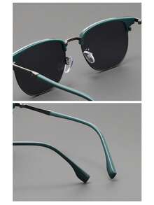 1pc Men's Fashion Small Frame Retro Square Eyeglasses, Personalized Compact Daily Commute Outfit Accessory With High-End Vibe - Multicolor - View 6