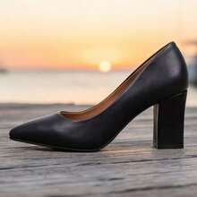 Geeyea Women's Shoes, Women's High Heels, Women's Chunky Pointed-Toe High Heels, Can Be Paired With Skirts And Pants, Uniforms, And Can Be Worn All Year Round. Local Warehouse Shipping. - 黑色 - 查看 2