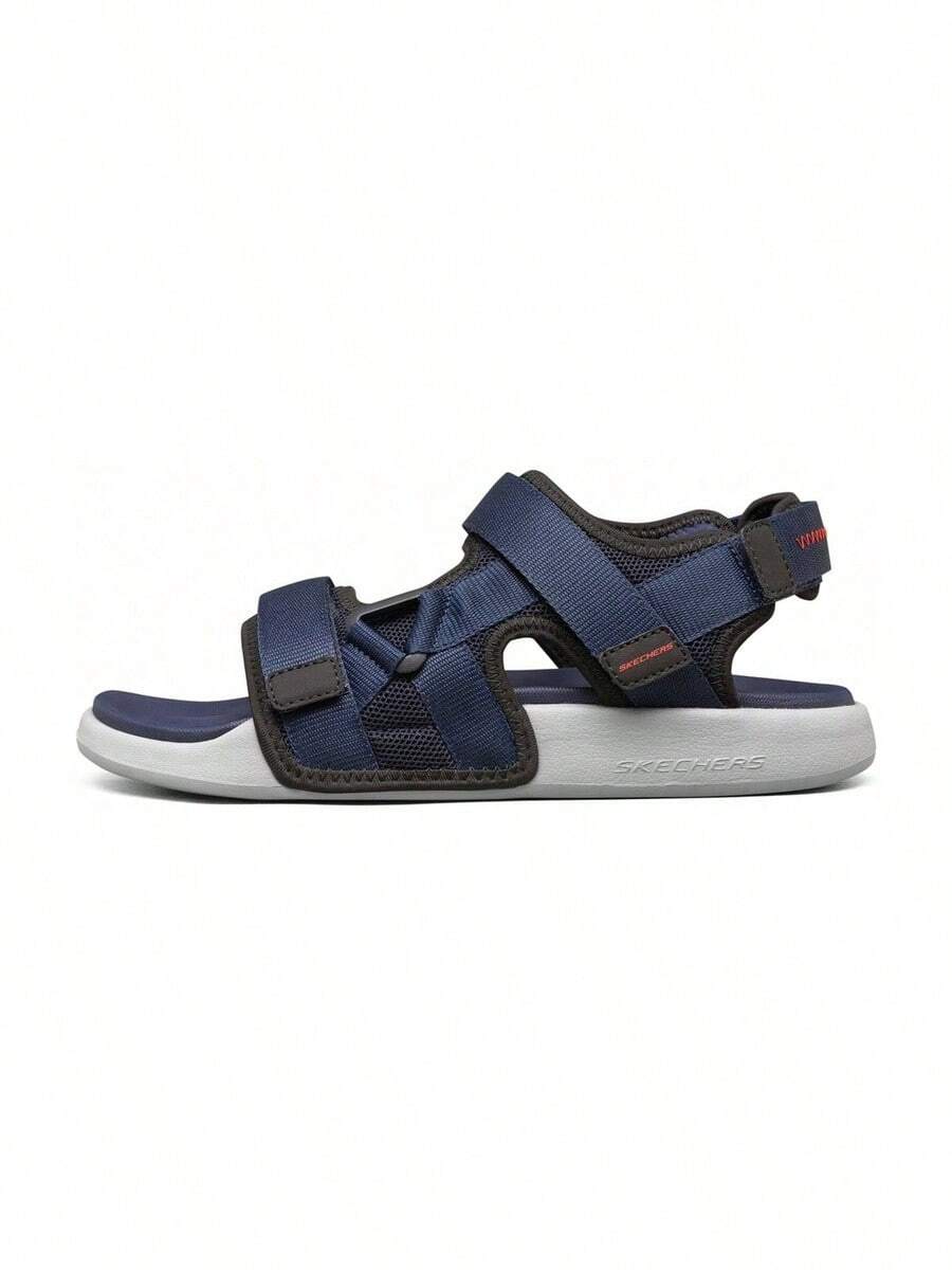 Skechers 新款男士沙滩凉鞋,轻便休闲鞋,百搭露趾拖鞋 - 寶藍色/黑色 - 查看 1