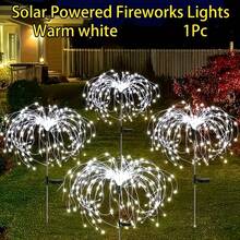 Solar betriebene LED Gartenbeleuchtung, IP65 wasserdicht, 8 Beleuchtungsmodi, solar betriebene dekorative Beleuchtung, eingebauter wiederaufladbarer Ni-MH Akku, nicht abnehmbares Photovoltaikmodul, geeignet für Weihnachten, Garten, Weg und Villa Dekoration, Außenbeleuchtung für Garten, einsetzbar für Weg, Garten und Terrasse - Verschiedenfarbig - Übersicht 10