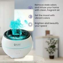 Difusor de aceite esencial para humidificador volcán Difusor de aroma de volcán de niebla fina de 360 ml funcionamiento silencioso con configuración de temporizador flexible - Blanco - Ver 5