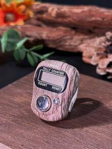 高级电子念珠计数器，仿木纹设计，触感光滑如真木，大尺寸清晰显示屏，精准数字追踪，一键重置，方便冥想、日常活动、运动计数和学习专注力提醒。 - 多色 - 查看 12