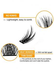 240 piezas Kit de extensión de pestañas postizas DIY, pestañas individuales de 10-16 mm, set de herramientas para trasplante de pestañas en casa, suaves y naturalmente esponjosas - Blanco - Ver 3
