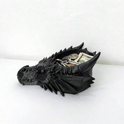 1. Khay đựng trang sức hình đầu rồng phong cách Gothic, đây là vật trang trí bàn làm việc mang chủ đề u tối. Nó vừa là vật dụng sắp xếp đồ dùng trên bàn làm việc thiết thực, vừa là vật trang trí độc đáo, là lựa chọn hoàn hảo cho quà tặng Ngày của Cha hoặc quà tặng bất ngờ. Khay đựng trang sức