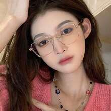 1副超轻女式眼镜，纯校园风，学生大框平光镜片，轻便眼镜 - 均碼 - 查看 4