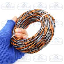 Dây cước cắt cỏ bện màu đen, cam và xám, kích thước 3.0mm*15m, 1 cuộn, dây cước nylon dùng cho máy cắt cỏ, máy tỉa cỏ, bảo dưỡng sân vườn. - Dây rơm 3.0mm*15m, màu đen, cam và xám - Xem 5