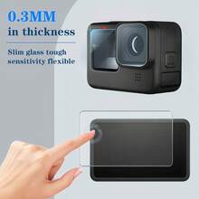 3pcs/Set Tempered Glass Screen Protector Kit For Hero 13/12/11/10/9 Black, Ultra HD 9H Hardness, Scratch-Resistant, Anti-Fingerprint, Bubble-Free Protection For Front, Rear Screens & Lens, Easy Installation, Smooth Surface, Suitable For Action Camera Accessories - View 6