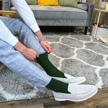 Sock Snob Sock Snob - 6 Pairs Multipack Mens Ribbed Dress Socks | Breathable Crew Cotton Socks - Dark Green - View 2