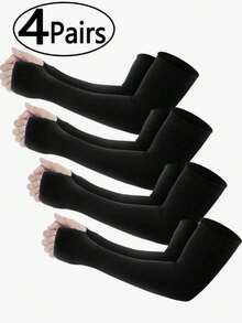 4 Pairs/1 Pair Beister UV Protection Cooling Arm Sleeves, Unisex Summer Outdoor Sun Protection Arm Sleeves With Thumb Hole, Men Sun Protection Sleeve, UV Protection,Travel,Festival - A - View 16
