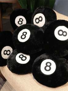 [Delivery Within 2-7 Days In The United States] Billiard Ball Throw Pillow-Featuring Exquisite Embroidered Details, This Skin-Friendly Plush Spherical Cushion Is Perfect For Both Students And Homebodies Alike And Adding A Decorative Touch To Campsites, Game Rooms, And Relaxation Areas.This Stylish Black  Plush Accent Piece Serves Equally Well As A Photography Studio Prop Or A Floor Cushion; A Set Of Soft, Comfortable Round Throw Pillows, These Minimalist-Style Interior Decor Accessories Make For An Ideal Back-To-School Gift. - Multicolor - View 10
