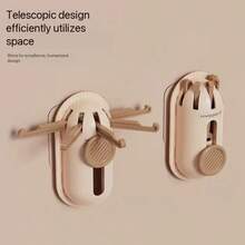 1pc No-Drill 5-Claw Retractable Hook, Kitchen/Bathroom Door Organizer, Adhesive Multi-Function Wall Mount Rack - View 2