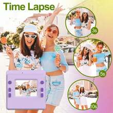 Instant Print Camera,48MP 1080P HD Point And Shoot Cameras With Flash,8X Zoom Digital Camera Instant Print Support Dual HD Video,Selfie Mode,Portable Printing Camera For Travel, Valentine's Day, Christmas, Birthdays, Parties - Multicolor - View 6