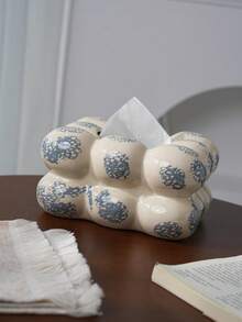 Cabin Kangaroo 1pc French Retro Ceramic Tissue Box With Elegant Aesthetic Design, Vintage Living Room Decor Napkin Dispenser, Charming Home Organization Storage Container - Multicolor - View 9