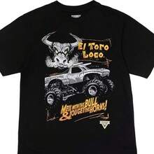 Monster Jam  El Toro Loco Megalodon Truck T-Shirt Kids Clothes Boys Tshirts For Women Suitable As A Holiday Gift Tshirts For Men - 黑色 - 查看 6