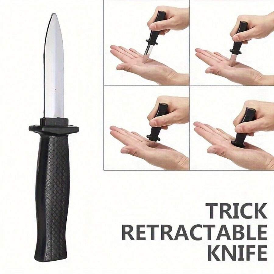 1件道具玩具,塑料恶作剧道具刀,恐怖魔术道具,假的,搞笑 - 彩色 - 查看 1