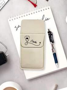 1pc Customizable Personalized Nurse Pencil Case, Custom Faux Leather Pocket Storage Bag, Doctor Gift, Nurse Gift Bag, Suitable For Nurses And Healthcare Workers, Nurse Accessories, Fit For Shirts And Lab Coats, Can Hold 5 Pens - Multicolor - View 10