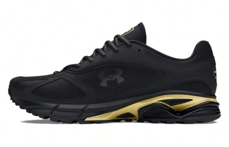 Under Armour Unisex UA Apparition Low Top Casual Shoes Unisex Black Gold Black Gold - Black and Gold - View 1