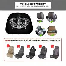 2个皇冠造型汽车头枕套，镶钻装饰，通用型汽车座椅配件，长途驾驶的理想礼物，趣味汽车装饰 - 彩色 - 查看 5