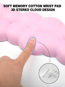 Cloud-Shaped Gradient Keyboard Wrist Rest, Ergonomic Thick Leather Wrist Pad With Anti-Slip PU Base, Relieves Wrist Pain During Office Work And Study - View 5