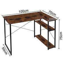 L-förmiger Tisch, Spieltisch, Schreibtisch für zu Hause, 100 * 75 * 70 cm - Rostbraun - Übersicht 2