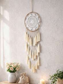 1 pieza Tapiz tejido a mano, Atrapasueños con borlas estilo bohemio, Decoración de pared para el hogar/apartamento, Regalo de inauguración de casa, Decoración para sala de yoga/meditación, Colgante de pared para espacio espiritual (excluyendo luces), Decoración del hogar, Decoración de habitación, Regalo de cumpleaños/graduación - Multicolor - Ver 4