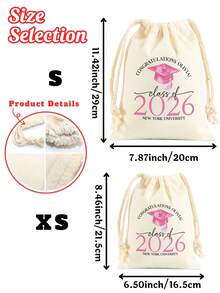 Bolsa de cordón personalizada para graduación, bolsa de regalo personalizada con texto "Clase de 2026", bolsa de fiesta de graduación con transferencia de calor de tinta blanca, bolsa de dulces para graduados, bolsa de celebración de graduación de universidad y escuela secundaria, bolsa de felicitaciones personalizada con nombre para estudiantes, compañeros de clase e invitados - Multicolor - Ver 2