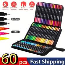 120/100/72/60/48/36/24/-Count Dual-Tip Marker Set, Washable Soft-Tip Marker Set, Multiple Sets Available, No Bleeding Through Paper, Art Collection, DIY Graffiti Pens, Colorful Watercolor Marker Set, Waterproof Large-Capacity Colored Pens, Exquisite Gift For Students, Gift Choice, Markers, Back To School Season, School Supplies - Sets - View 4