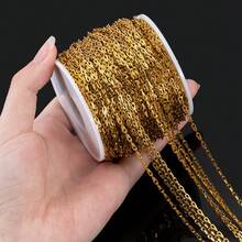 1m Fashionable Stainless Steel Flat Wire Cross Linked Chain, Suitable For DIY Bracelet, Necklace, Jewelry Making - Chain - View 8