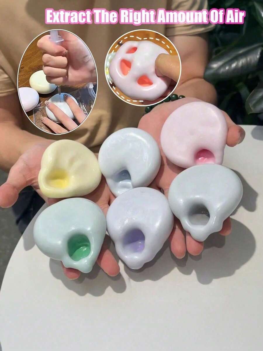 1個超好玩減壓黏性糯米球,慢回彈變色手工糯米球,創意適合教室獎勵、辦公室娛樂、生日派對、節日聚會、聖誕禮物 - 彩色 - 查看 1