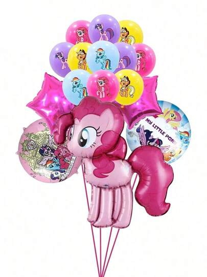 MY LITTLE PONY 16/20 Piezas Juego de Globos - Decoraciones de Fiesta de Cumpleaños de Estilo Anime Lindo. Perfecto para Decoración del Hogar, Día de San Valentín, Halloween y Fiestas de Navidad. Regalo Sorpresa Ideal para Amigos, Jóvenes y Fans del Anime. Excelente para Cumpleaños, Regreso a Clases y Celebraciones.