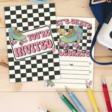 10张轮滑主题生日派对邀请卡，适合男孩女孩轮滑派对邀请 - A - 查看 4
