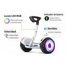 scooter para niños con barra luz RGB y sonidos velocidad máxima 15k/h - Blanco - Ver 2