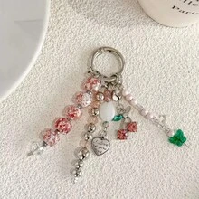 1 chiếc dây đeo điện thoại hình bướm anh đào pha lê sang trọng dành cho nữ, móc khóa đính hạt pha lê, phụ kiện trang trí túi xách hình trái tim dễ thương, quà tặng cho giáo viên. - Nhiều màu - Xem 3