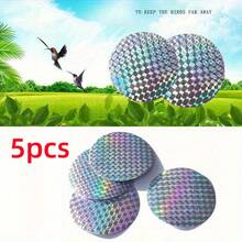 30pcs Round Reflective Anti-Bird Stickers, Self-Adhesive Reflective Laser Stickers, Round Anti-Bird Stickers, Laser Effect, Plastic Material, No Power Supply Needed - A - View 11