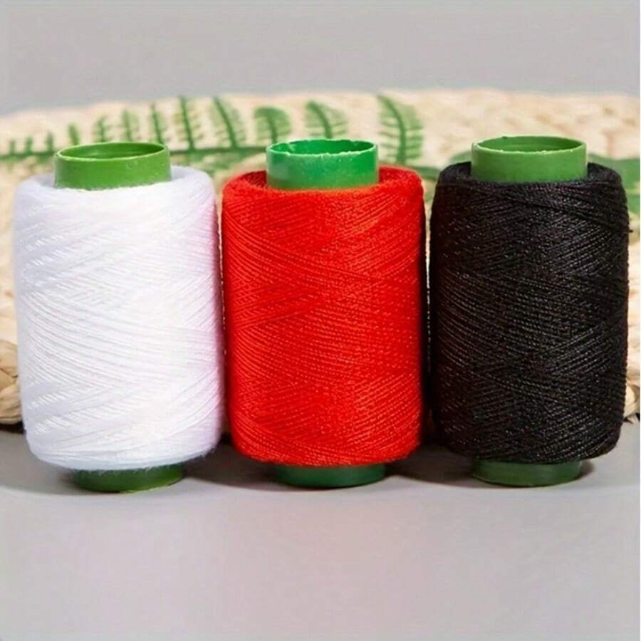 Bộ dụng cụ may vá hoàn chỉnh, bao gồm 16 kim và 3 cuộn chỉ màu đỏ, trắng, đen - Thích hợp cho các dự án may vá và thêu thùa tự làm. - nhiều màu - Xem 1