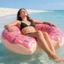 1pc Inflatable Swim Ring (PVC Material) Donut Design. This Is A Unisex Underarm Float With Multiple Style Options, Including Green, Pink, Donut Shape And Watermelon Shape. It Is An Ideal Choice For Summer Water Sports, Pool Parties, Beach Gatherings And Leisure Swimming In The Pool Or By The Sea. It Is Also A Must-Have Item For Your Summer Vacation. - Conventional - View 1