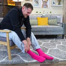 Sock Snob Sock Snob - 6 Pairs Multipack Mens Ribbed Dress Socks | Breathable Crew Cotton Socks - Fucsia - Ver 2