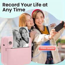 Impresora térmica mini con 1 rollo de papel térmico, impresora de bolsillo inalámbrica, impresora de recibos portátil inteligente, imprime etiquetas en cualquier momento, regalo pensado para amigos y familiares, adecuado para fotos, diarios, notas de estudio y memorandos - Multicolor - Ver 9