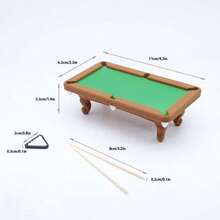 1:12 Scale Miniature Pool Table Set, Dollhouse Accessories Realistic Billiard Table, Playset Prop - Multicolor - View 5