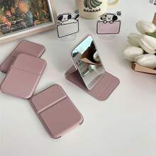 5-Piece Set: Elegant Folding Mirror With PU Case - Portable, Washable Glass Makeup Mirror. Compact & Travel-Friendly Design - Ideal For Dorms, On-The-Go Use, Vanities, Makeup, Beauty Routines, Christmas, And Fashion Settings. - 粉色 - 查看 4