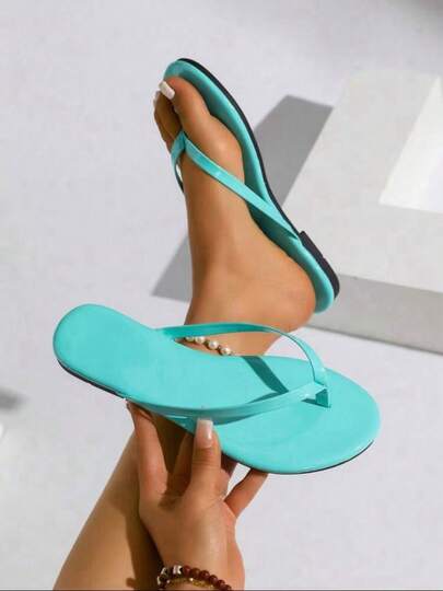 Plus-Size Women's Flat Thong Sandals, Summer Outdoor Open-Toe Woven Roman Sandals, Fashionable French-Style Women's Dresses, Beach Casual Apartment Wear, White, Beige, Black, Orange, Yellow, Purple, Gray, Gold, Silver, Blue, Green, Peach Pink, Brown, Leopard Print, Formal Occasions, Holiday Vacations, Nautical Style, Rhinestone Embellishments, Canvas Material, Slip-On Comfortable Beach Flats