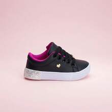 Girls' School Sneakers | Stylish And Durable, Perfect For School | Sizes 25 To 36 | GET YOURS NOW! - 黑色粉紅色閃光 - 查看 4