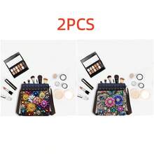2pcs Diamond Painting Kits Vertical Bag, Floral Pattern, Non-Woven Fabric Material With Irregular Round Crystal Rhinestone Decor, Suitable For Outings, Travel And Storage Of Various Items - View 4