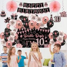 raciones de cumpleaños número 100 para mujer, corona y faja de cumpleaños de oro rosa, globos de 100 años, globos de fondo para colgar remolinos de papel, suministros de fiesta de 100 años (100) - 10º - Ver 5